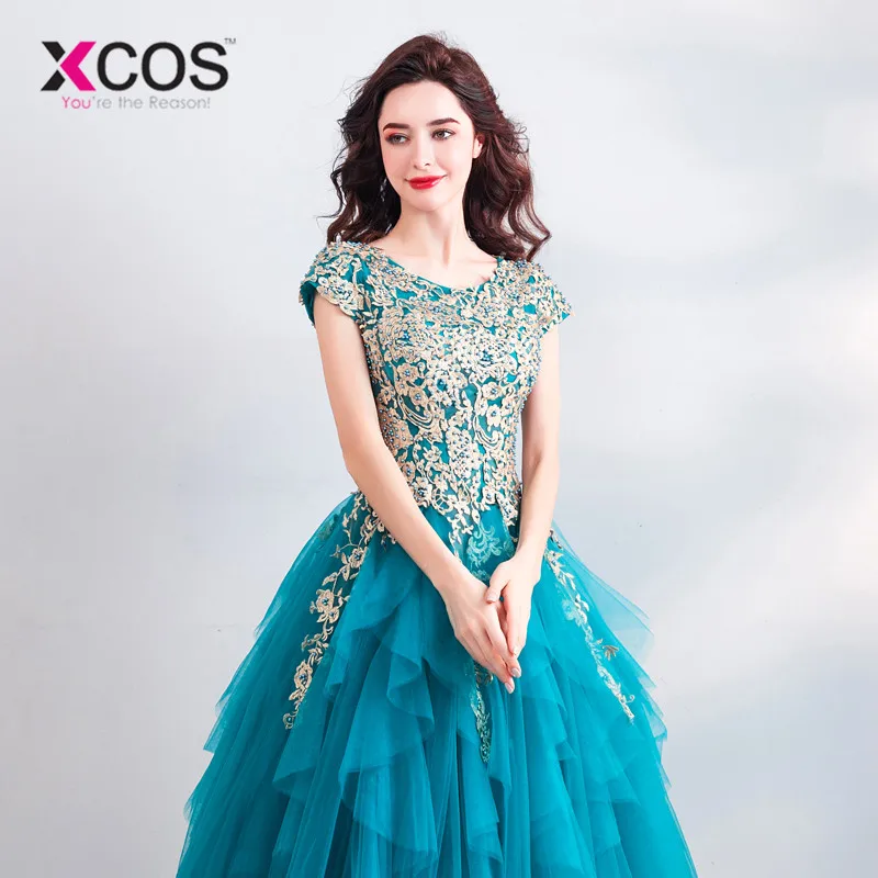XCOS новый охотник зеленый Пышные Кружева Мать невесты платья 2019 аппликации жениха