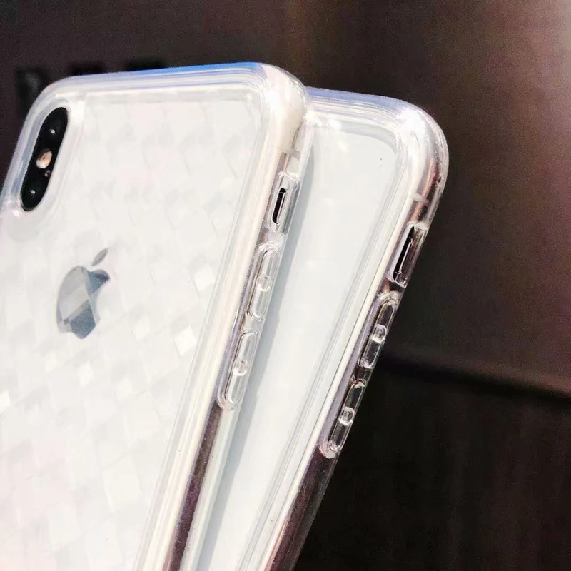 HOTR Glass Transparent Back Case for iphone XS MAX X XR Xs Ultra Slim Thin 6 6s 7 8 plus Independent Key Design |