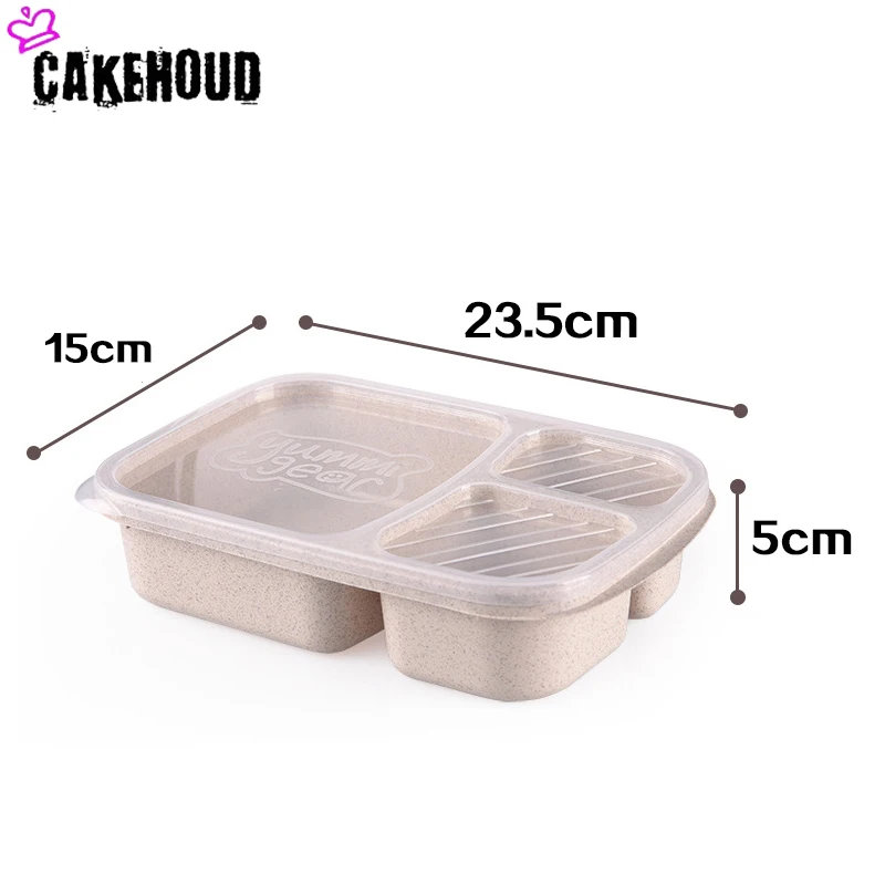 CAKEHOUD Еда Класс пшеницы посуда отделения коробка для хранения фруктов Портативный еда чаша Еда контейнер студент Еда коробка для хранения