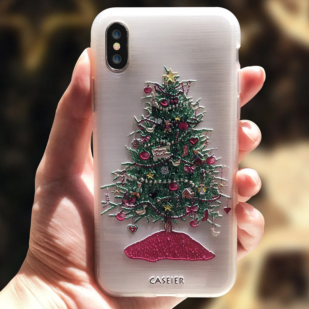 CASEIER прозрачный ТПУ чехол для телефона iPhone 6 6s Plus Прекрасный тиснение мягкий TPU 7 8 X