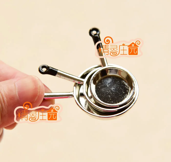 

MINI dollhouse miniature Alloy mini three-piece furniture accessories for pans