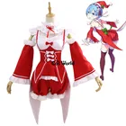 Рождественский костюм Re Zero Kara Hajimeru Isekai Seikatsu REM Remu RAM u, топ без рукавов, платье, шорты, Униформа, аниме, костюмы для косплея
