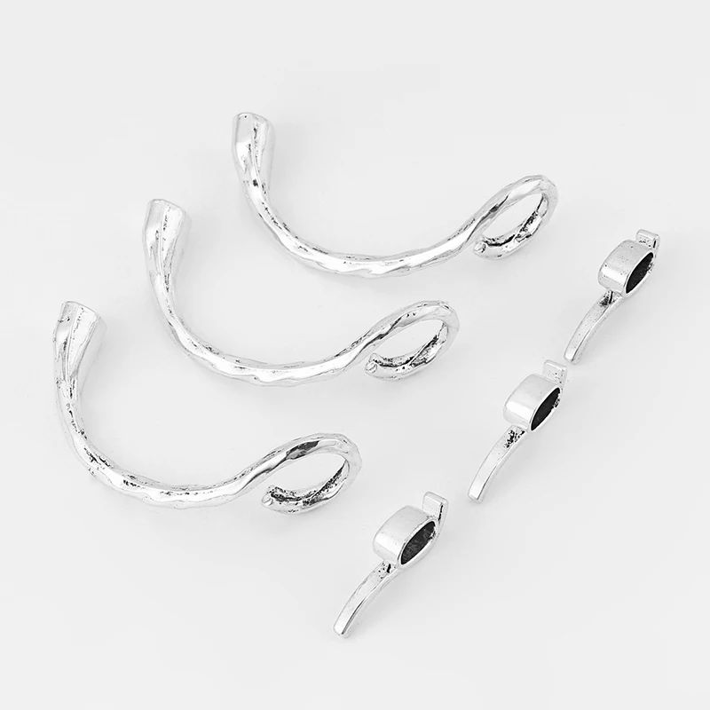 3 Sets Toggle Half Cuff Bracelet Findings For 10x6mm Licorice Leather or Multi strand Cord | Украшения и аксессуары