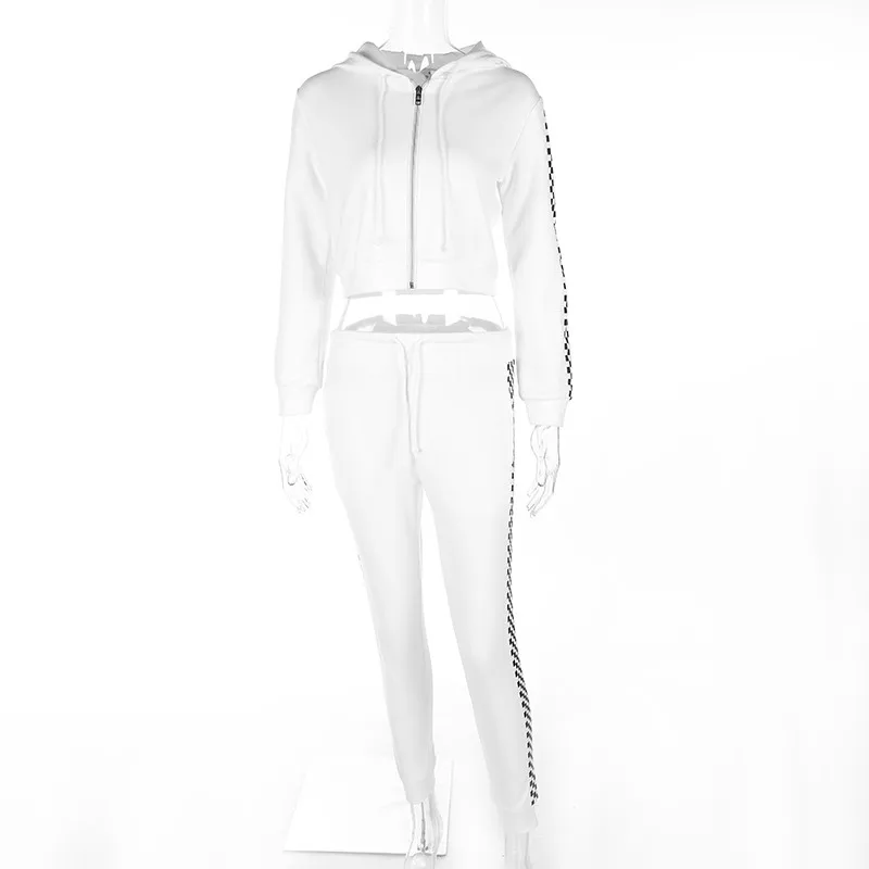 SUNNOW 2019 Новый клетчатый комплект из 2 предметов женские куртки с капюшоном