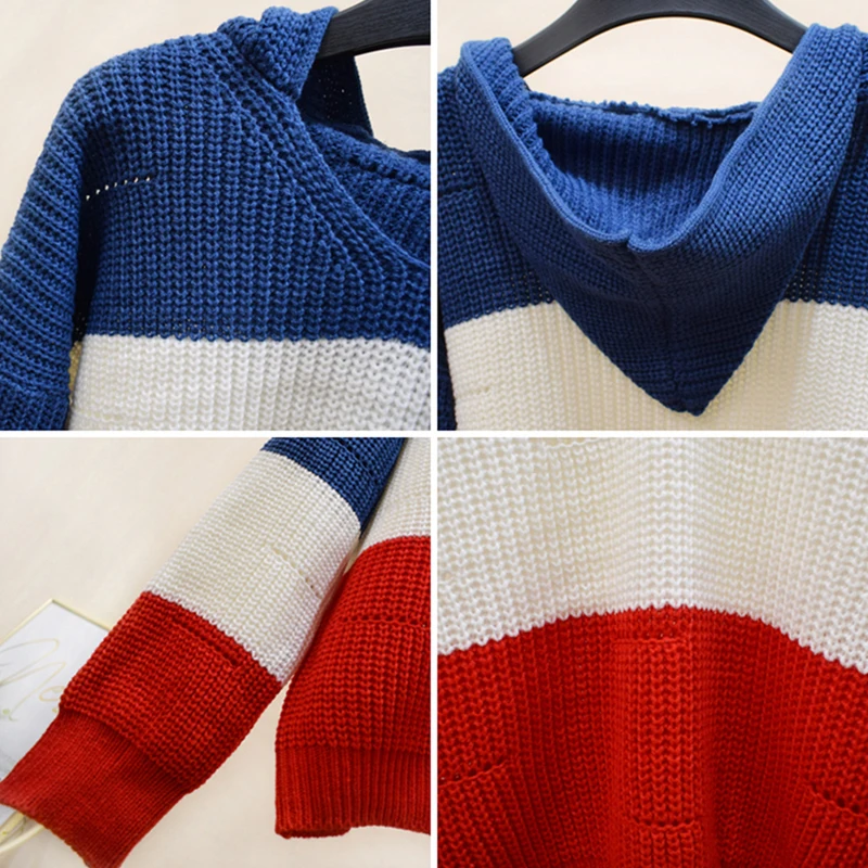 Knitting Sweater And Pullover For Women 2018 Autumn Winter Tricots Tops Mujer Striped Knitwear Jumper Knitted Coat Pull Femme | Женская