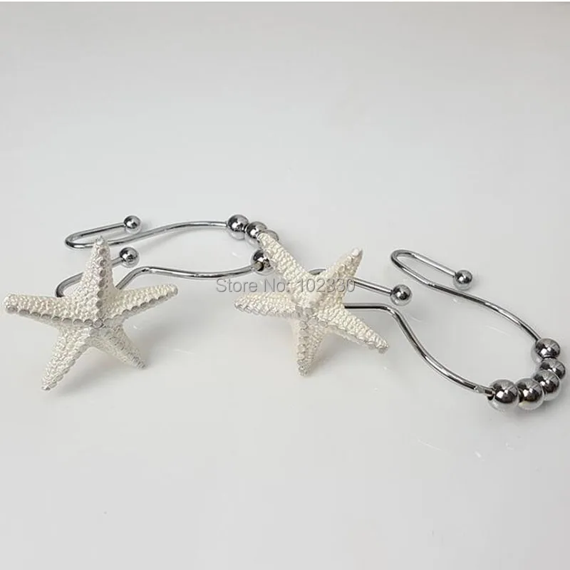 12 шт./компл. дизайн корпуса занавески для душа роликовые кольца Морская звезда