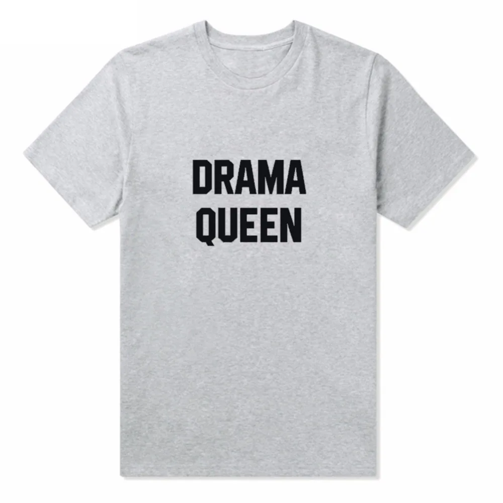 2017 летние новые женские топы модная белая черная футболка с надписью DRAMA QUEEN Harajuku