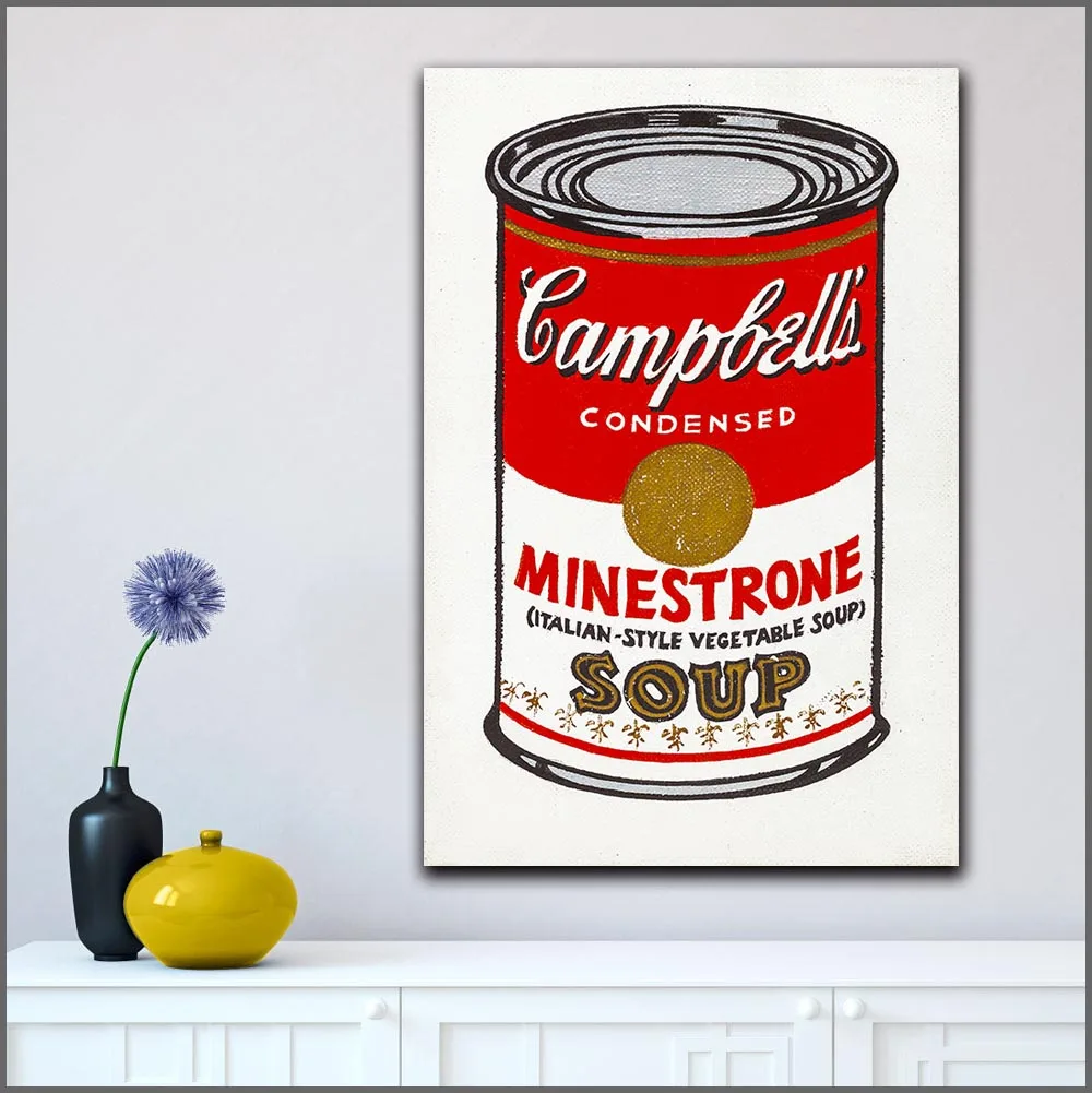 Принт Andy Warhol Little Campbell's Soup Can (Minestrone) 1962 домашний декор Современная парусиновая