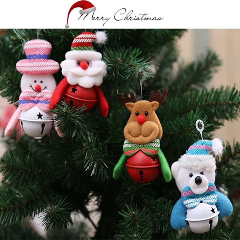 2 шт./лот рождественские колокольчики Рождественская елка Санта Клаус Висячие