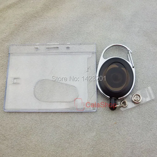 1 шт. ID жесткий держатель карты выдвижные катушки значок зажим горизонтальный