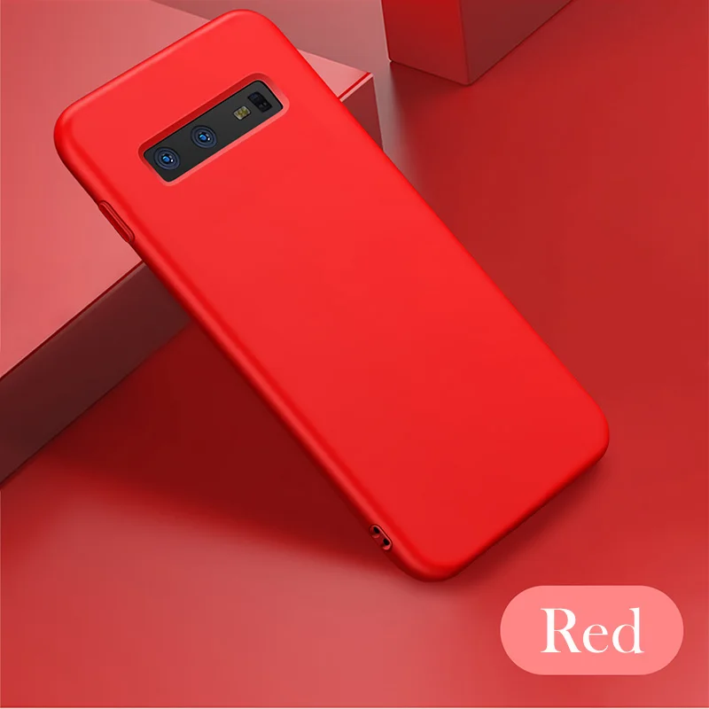 Red Для samsung Galaxy S10 чехол противоударный жидкий силиконовый мягкий гладкий Чехол для samsung Galaxy S10E S10 Plus чехол для телефона Funda - Цвет: Red