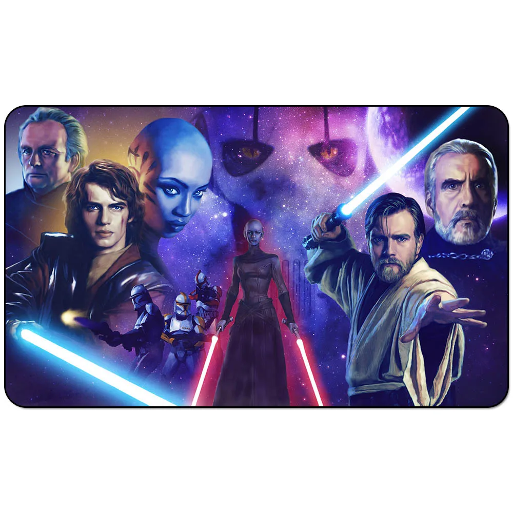 Звездный город, войны игровой коврик, 3D Ahsoka Фантазия девушка джедай световой меч Sci Fi Sith, настольные игры настольный игровой коврик