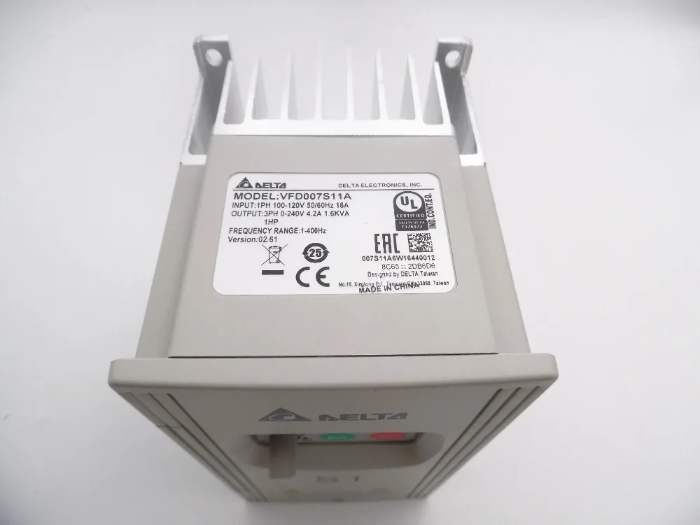 Delta 1HP однофазный 110 в 750 Вт VFD инвертор с переменной частотой Inverter S серии для