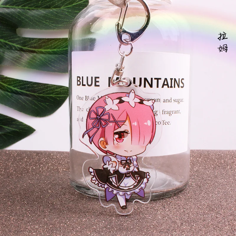 Брелок для ключей с аниме RE Zero Kara Hajimeru Isekai Seikastu брелок мультяшной фигуркой Rem Emilia