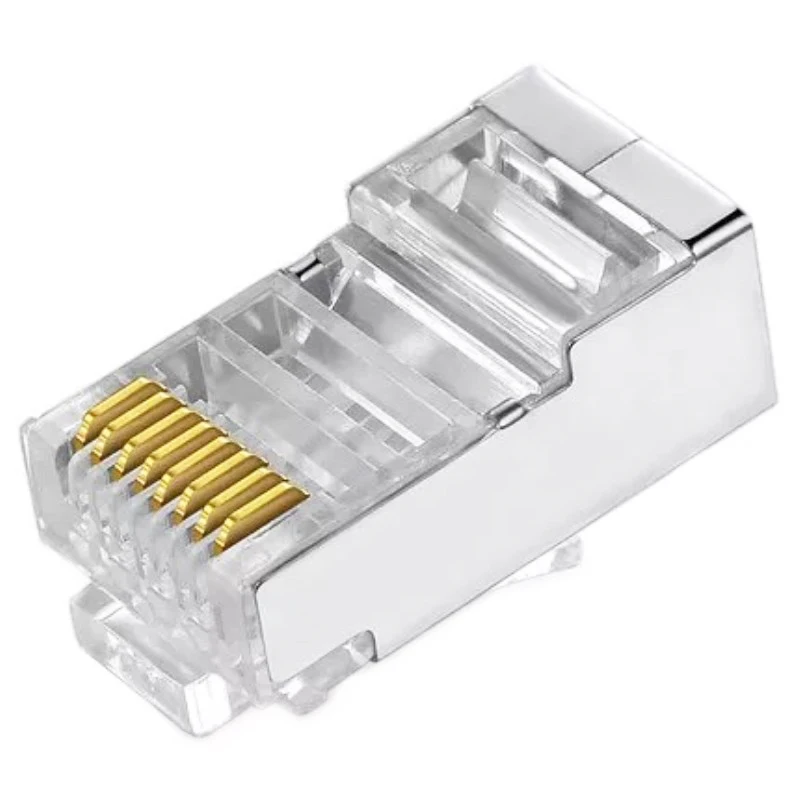 

Cat6 RJ45 Shielded Network Connector Terminals 8P8C Module Ethernet Cable Head Plug Gold-plated For Cat6 Cable