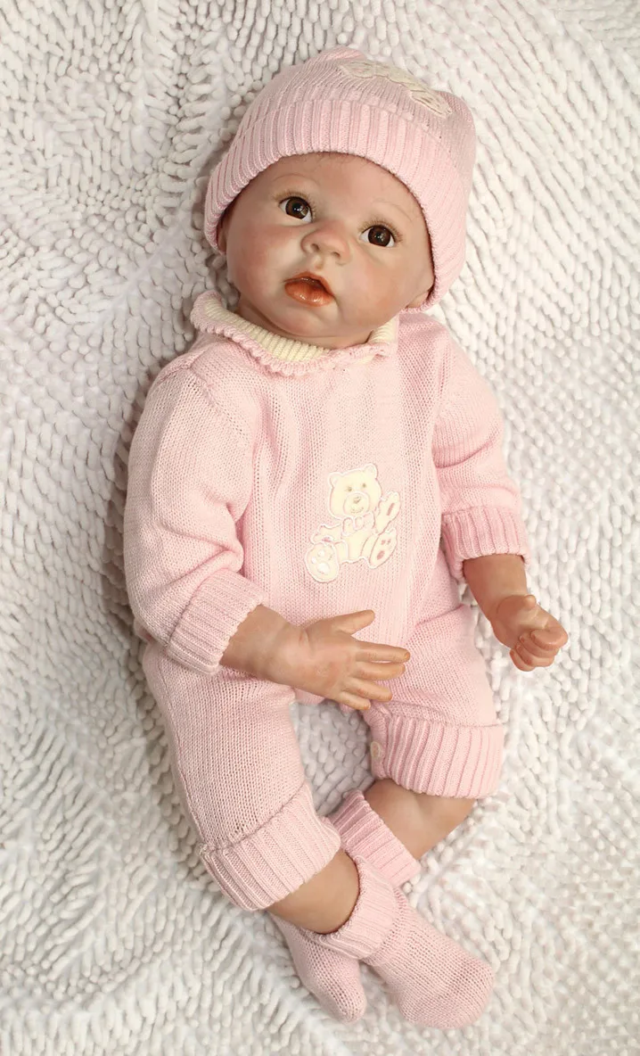 Модные 22 дюймовые куклы Reborn baby игрушки для девочек силиконовые виниловые