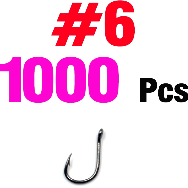 size 6 1000PCS MNFT 500/1000 шт колючий Iseama круглый глазый крючок для ловли карпа размер#6#10#12#15 Высокоуглеродистая сталь круг для ловли карпа - Цвет: size 6 1000PCS
