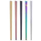 Палочки для еды из нержавеющей стали 304, 1 пара, цветные металлические палочки в китайском стиле, цветная кухонная посуда, Прямая поставка