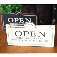 creative european styled closed open double faced hanging door sign wood plate vintage decorative wooden door plates for shops