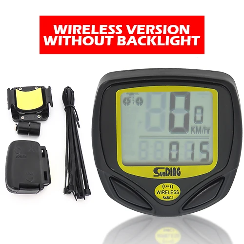 Wireless Yellow VICTGOAL беспроводной Велосипедный компьютер MTB спидометр для велосипеда светодиодный Многофункциональный проводной одометр термометр Секундомер - Цвет: Wireless Yellow