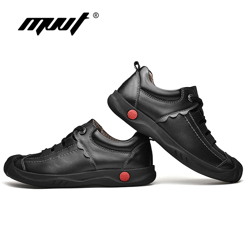 Мужские кожаные туфли MVVT Повседневная Уличная обувь из натуральной воловьей