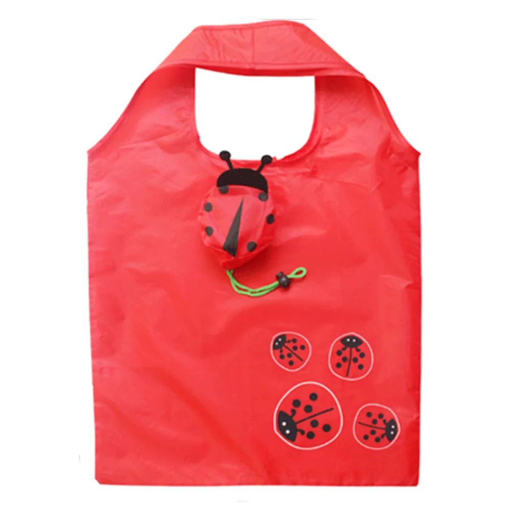 

2017 Cute Animal Septempunctata Shape Folding Shopping Bag Eco Friendly Ladies Gift Foldable Reusable Tote Bag Portable Travel S