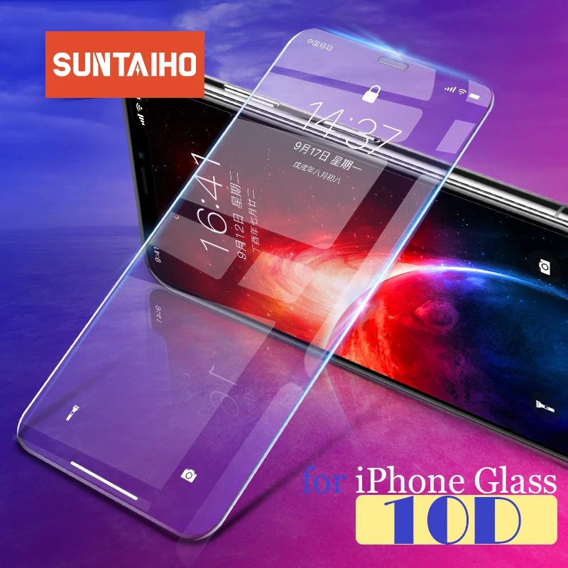 Защитное стекло Suntaiho 10D для iPhone X XR XS MAX 8 7 iphone 6 S 5 закаленное 9H с защитой от синего