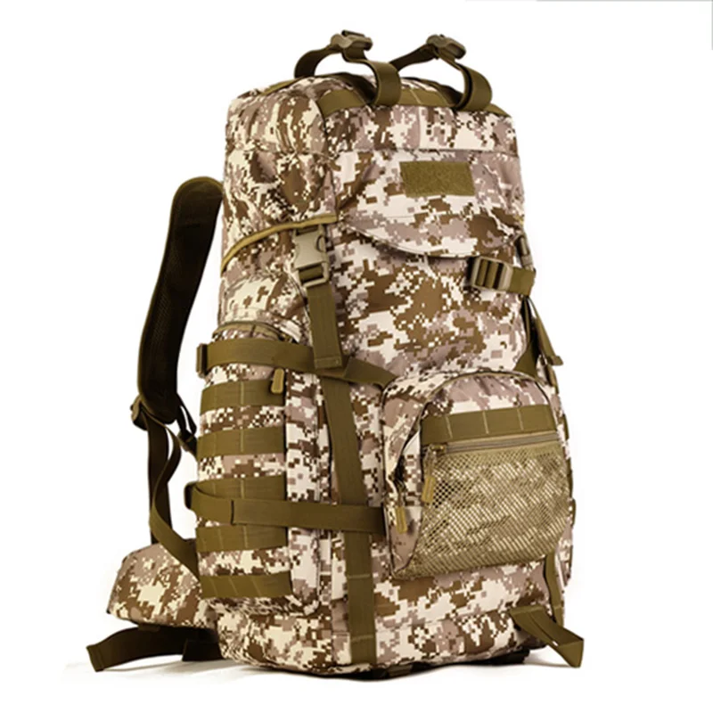 Desert Digital 60L 3D нейлоновый открытый спортивный военный тактический альпинистский рюкзак для кемпинга, походов, походов, путешествий XA922WD - Цвет: Desert Digital