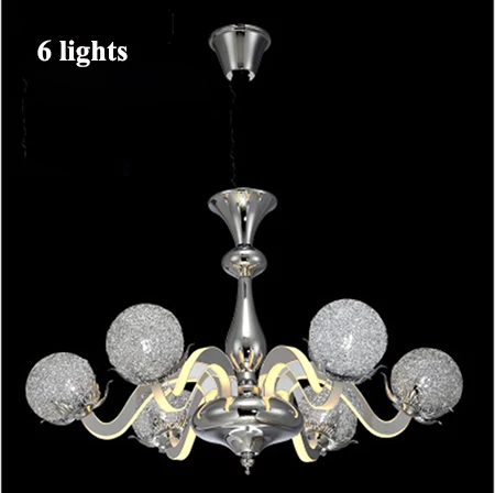6 lights Современный блестящий хромированный металлический светодиодный подвесной светильник-люстра, акриловый светильник для гостиной, светодиодные люстры, светодиодный подвесной светильник, s светильники - Цвет абажура: 6 lights