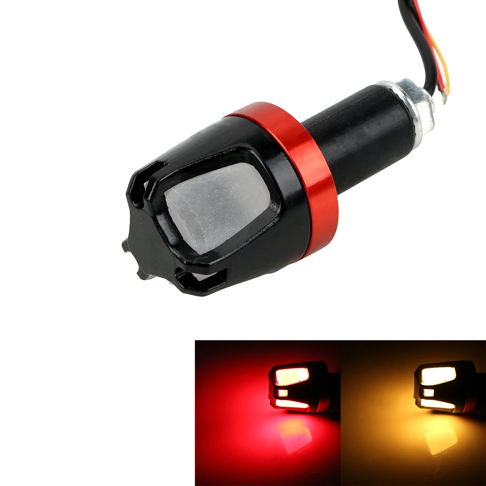 Red Yellow Light FORAUTO мотоциклетный фонарь с ручкой сигнальная лампа поворотные сигнальные огни мотоцикл индикатор мигалка мото руль Боковой габаритный фонарь - Цвет: Red Yellow Light