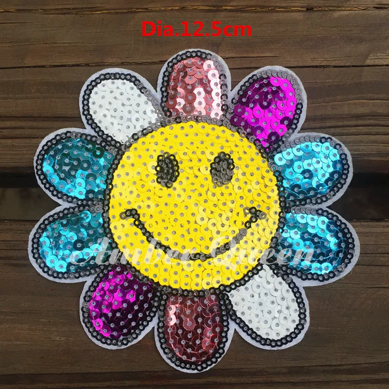 Iron on100 % вышивка цветок расшитый блестками патч сделай сам ручная Цветочная