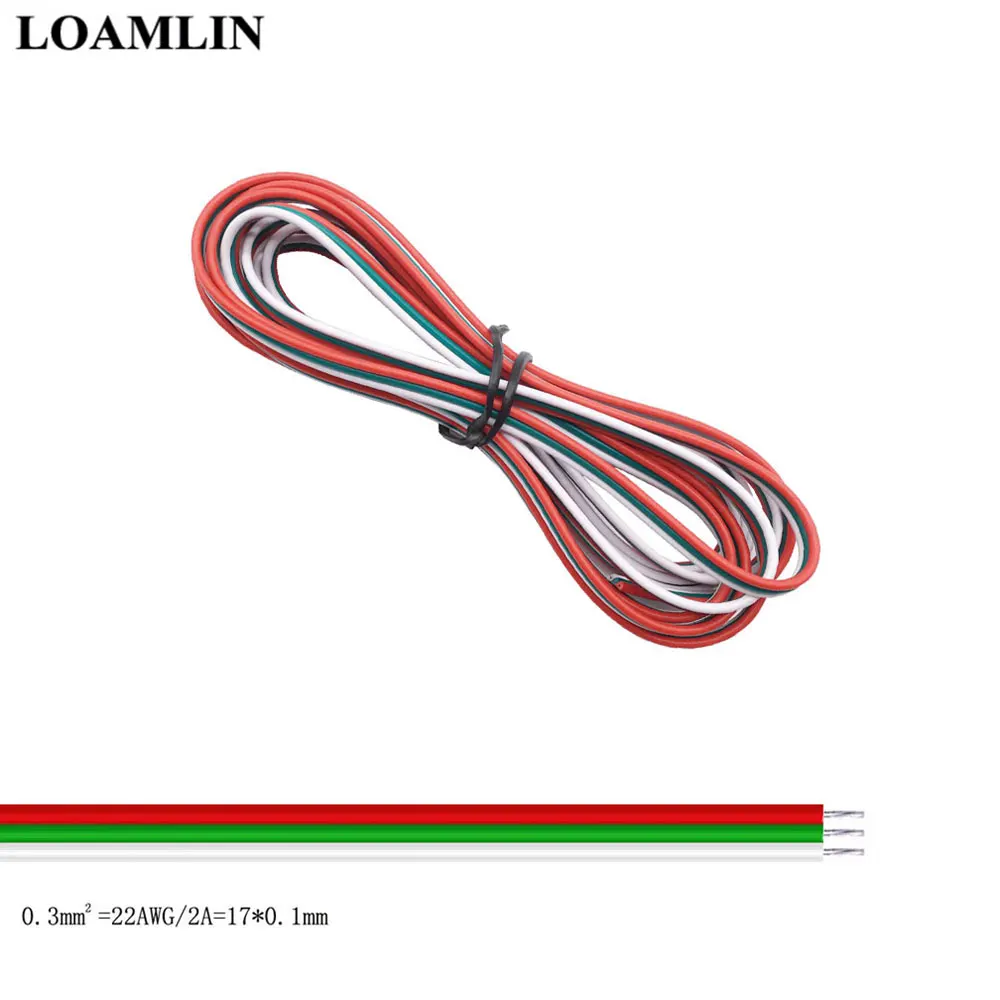 22AWG светодиодный проводной кабель 2Pin/3Pin/4Pin/5Pin для WS2812B WS2811 5050 2835 Светодиодная