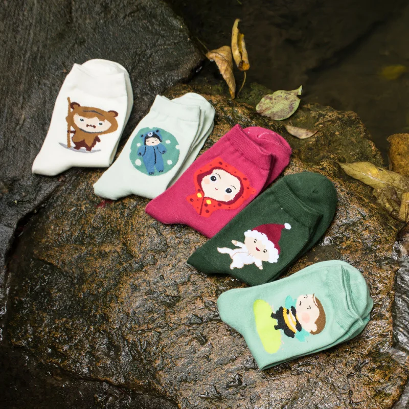 10Pairs/Lot 2016 women socks female creative cartoon winter cotton wholesale | Женская одежда