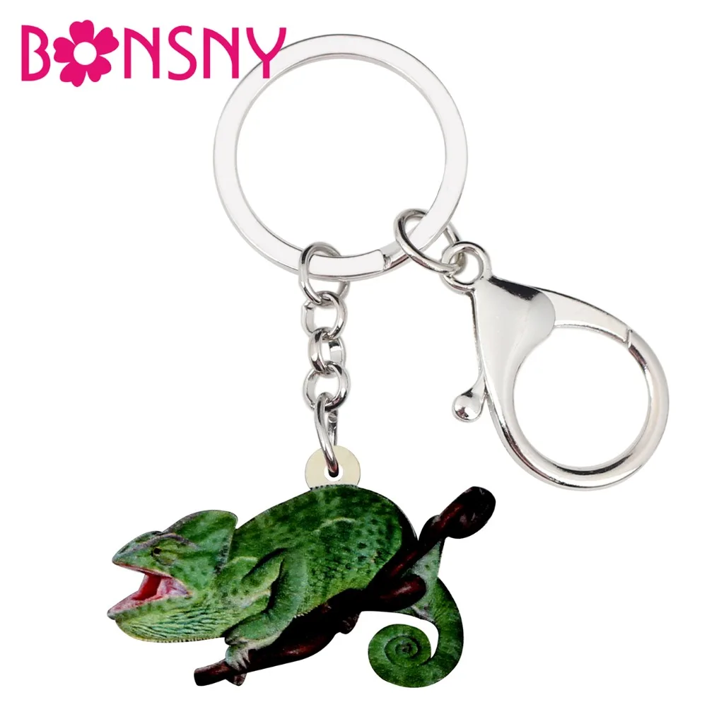 Акриловый брелок для ключей в виде хамелеона и животных Bonsny | Украшения