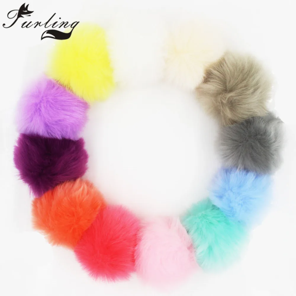Furling DIY 1 шт. помпон из искусственного меха 8 см ручная работа кролик мех для