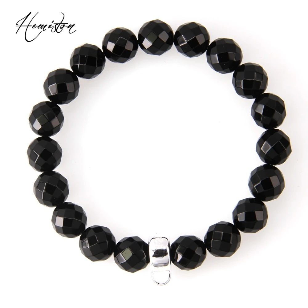 Томас и его Стиль черный гранит браслет из ониксовых бусин с шармом перевозчика