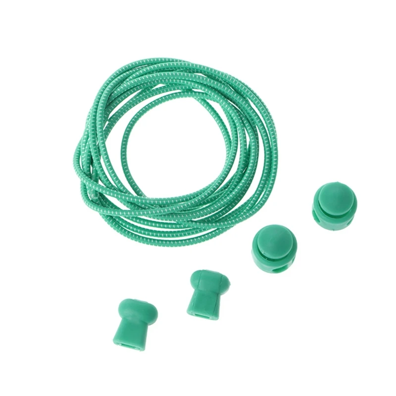 Green 1 комплект 100 см Красочный Круглый Эластичный шнурок Пружинная Застежка без завязок для взрослых детей - Цвет: Green