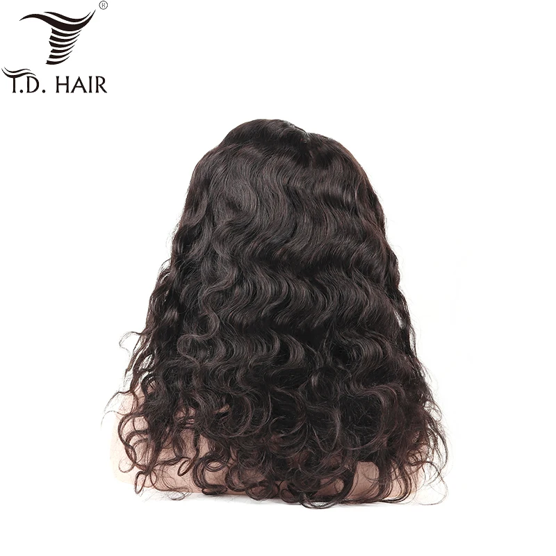 Бразильский 360 кружевной парик человеческие волосы волнистый с предварительно