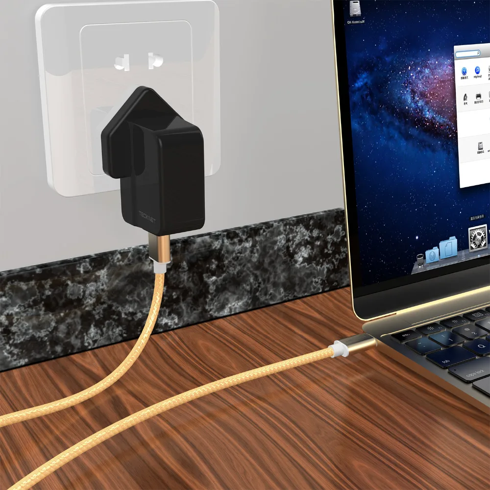 TeckNet 1 м/3 3 фута USB 0 type C кабель для зарядки зарядного устройства нейлоновый Плетеный с синхронной передачей