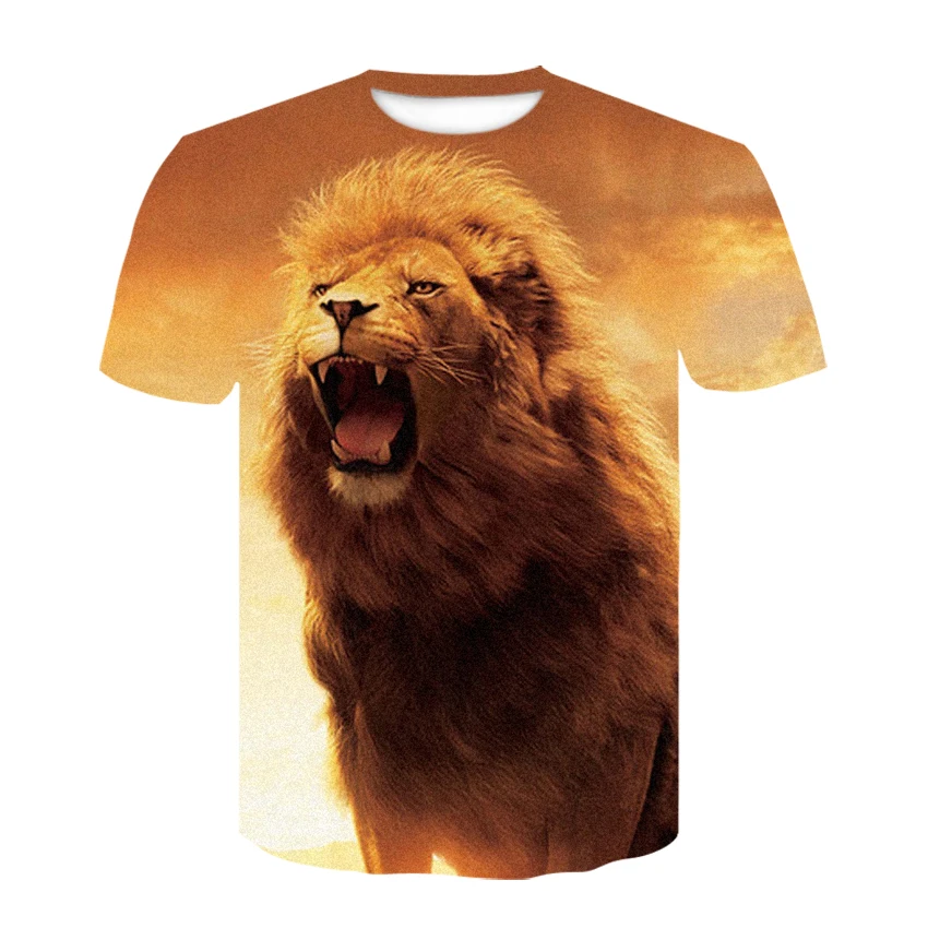 Новинка, 3d футболка с изображением короля льва, футболка с животными, Camiseta, футболка для мужчин, забавная Мужская одежда, повседневная футболка для фитнеса, Футболка С Рисунком Тигра, Мужская футболка большого размера