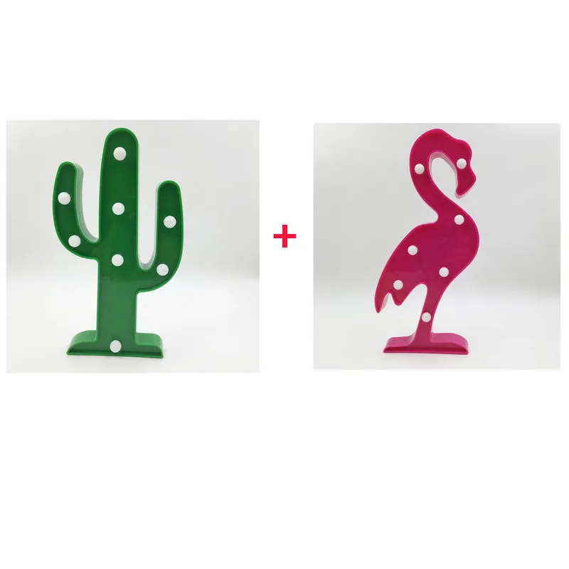 Flamingo and Cactus Горячая 3D Фламинго с Микки-Маусом кактус ананас Форма ночной Светильник AA Батарея приведенный в действие Портативный дома Свадебные украшения настольная лампа - Испускаемый цвет: Flamingo and Cactus