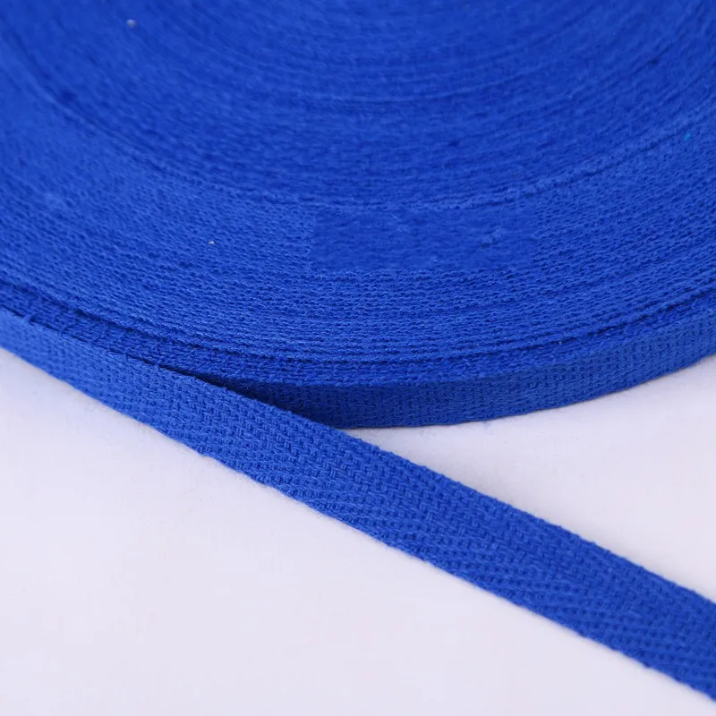 23 Blue Ribbon 1cm 2cm Multi Color Herringbone Tape Ribbons 10mm Woven Cotton Sewing Overlock Cloth Strap Belt DIY Accessories 50Yards - Цвет: 23 Blue