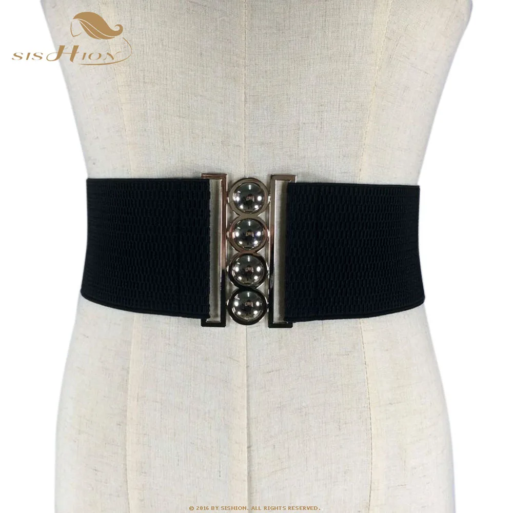 

SISHION Fashion Women Belt Elegant White Red Black Wide Waistband Corset Vintage Design Stretch Elastic Female Belt VB0004
