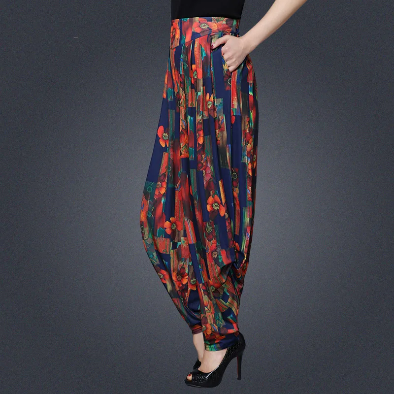 woman summer autumn printing Harem pants loose thin wide leg harem elastic waist long trousers female | Женская одежда