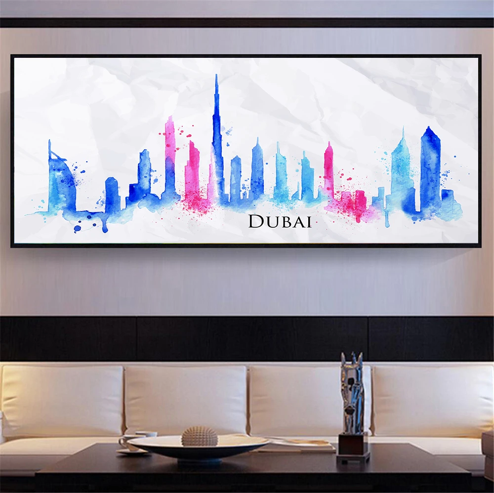 Берлинская абстрактная акварель мировая столица здание холст Художественная