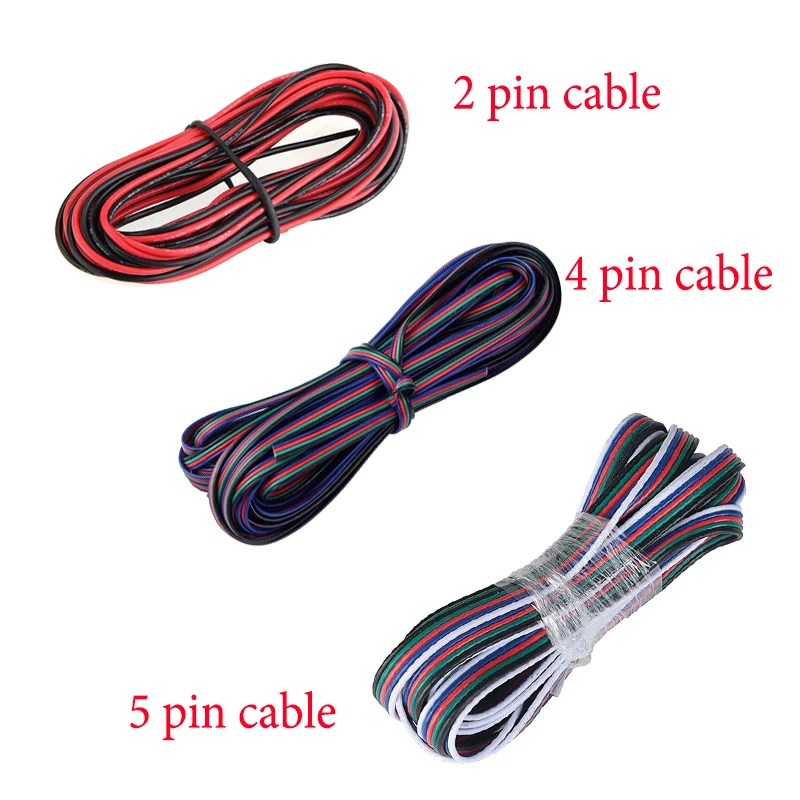 5 м 10 100 2 контактный 4 Кабельный разъем 22AWG Удлинительный шнур rgb rgbw 5050 3528