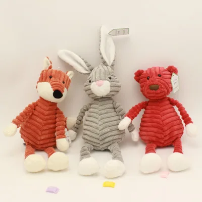 

Baby Elephant Lion Fox Rabbit Pig Panda Duck Monkey Soft Stuffed Toys Cute Torest Animal Plush Toy For Kids Stripe
