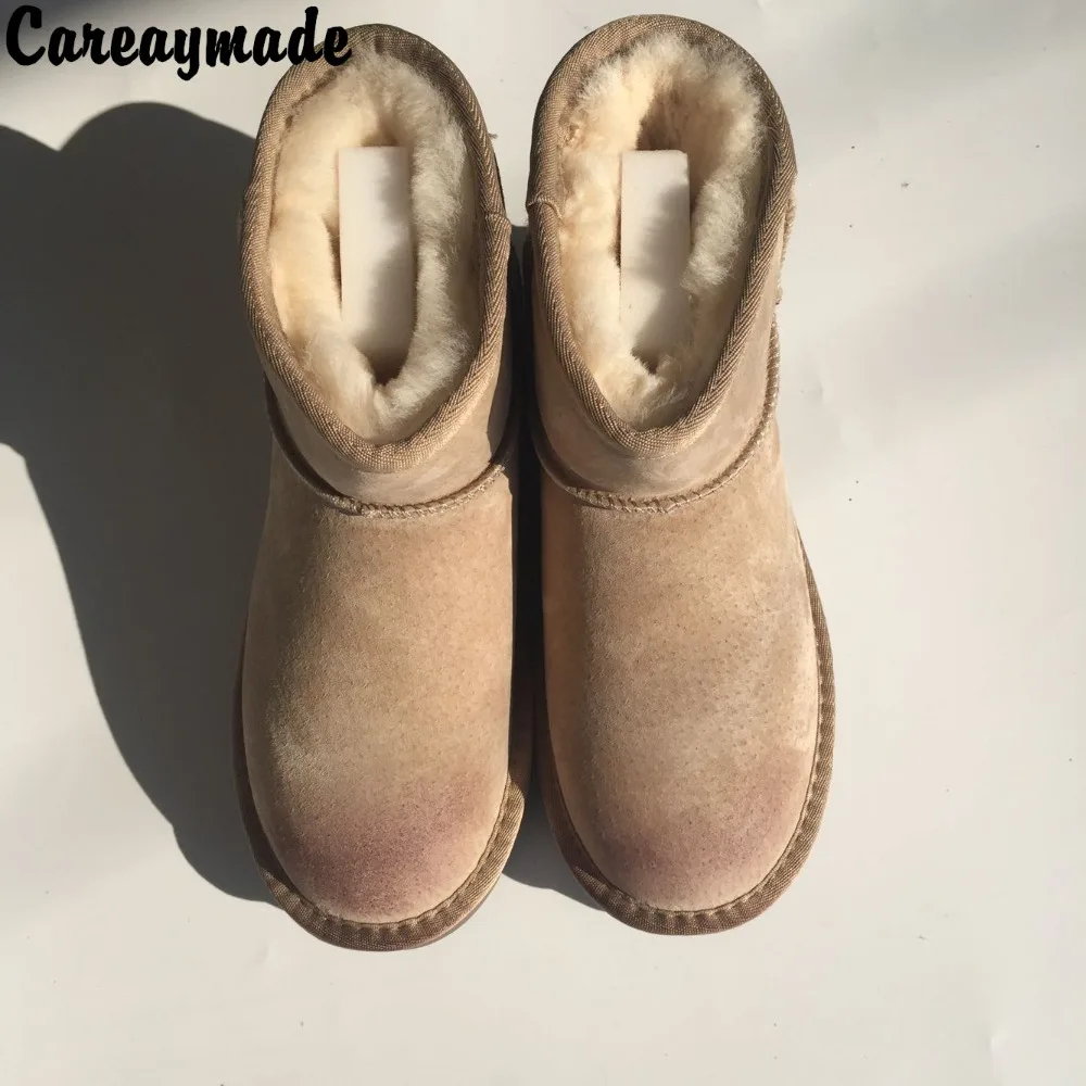 Новинка женские зимние ботинки Careaymade из натуральной кожи с хлопковым верхом в