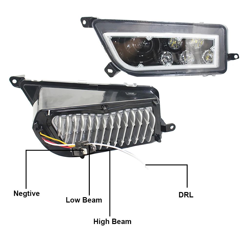 Светодиодный фонарь Angel Eyes ATV UTV в сборе с кольцами DRL Halo красный желтый зеленый