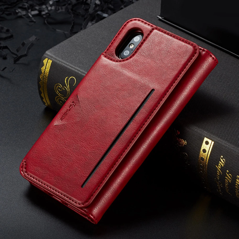 Кожаный магнитный чехол-бумажник в стиле ретро для Apple iPhone X XR XS MAX 8 7 6 6S Plus